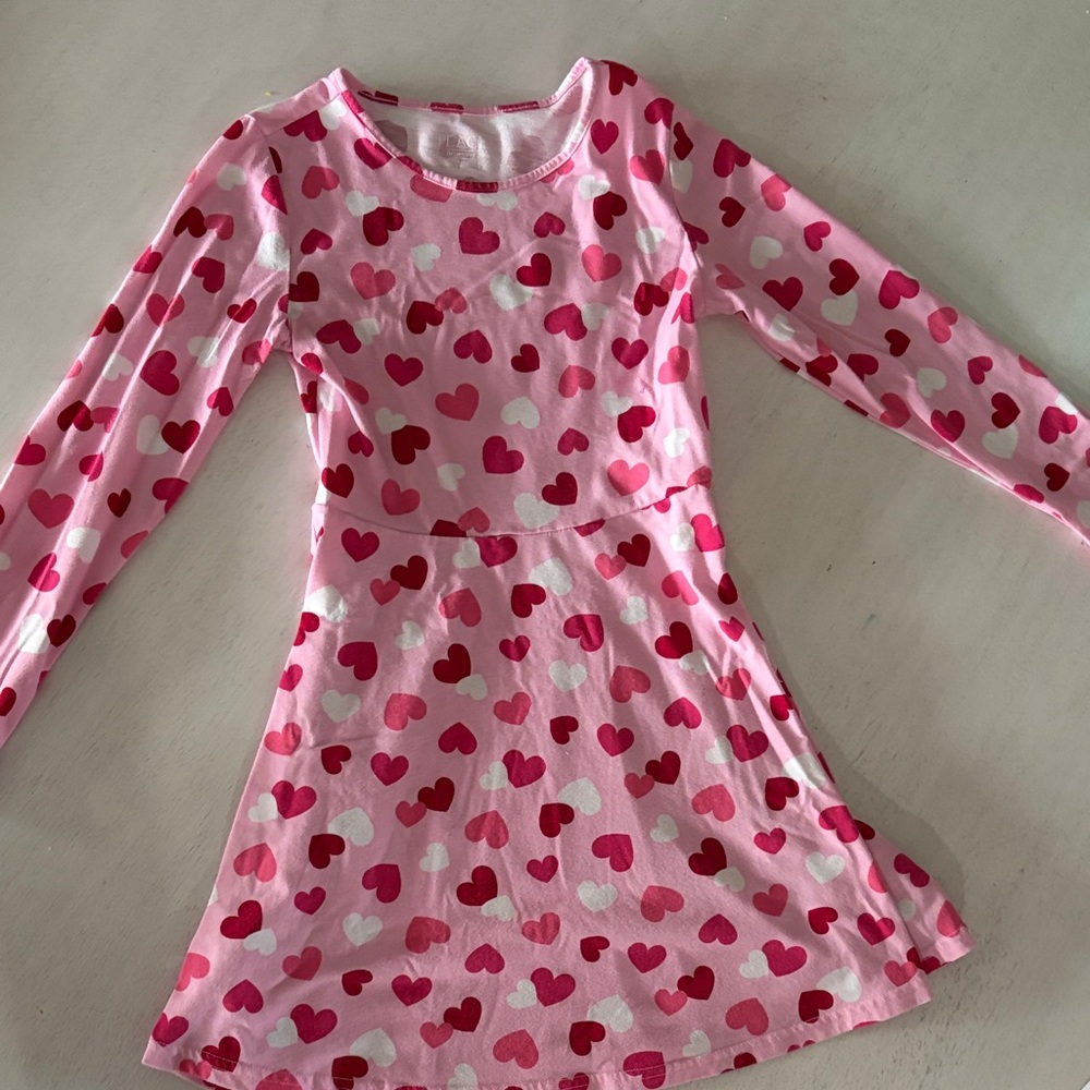 Children’s Place Pink Heart Long Sleeve Dress